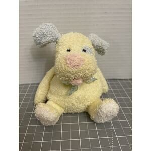 Prestige Toy Co Belly Flops Giggles Puppy Plush Beans Stuffed Animal Yellow Blue